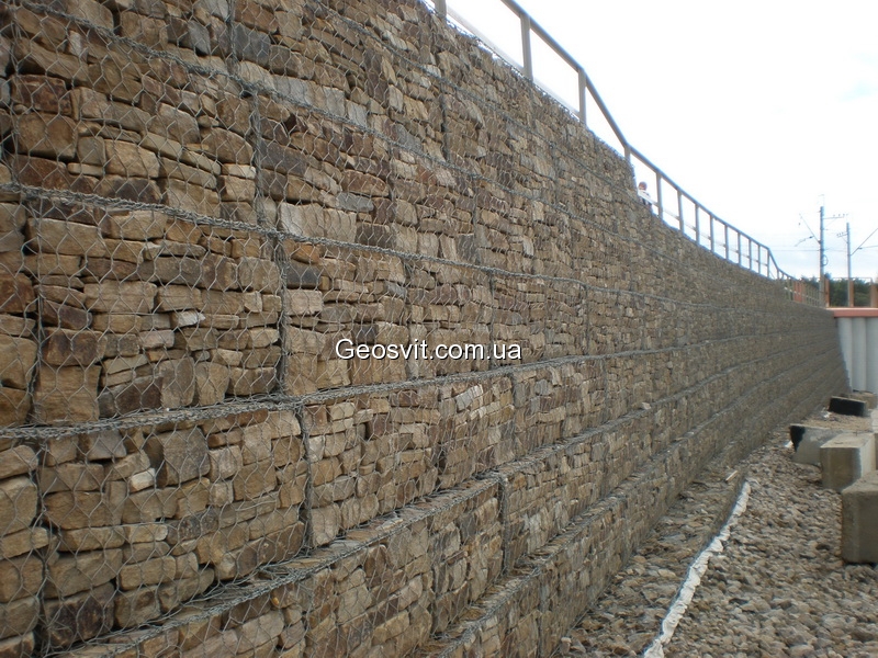 Подпорные стены из габионов в выемках автодорог - фото 2